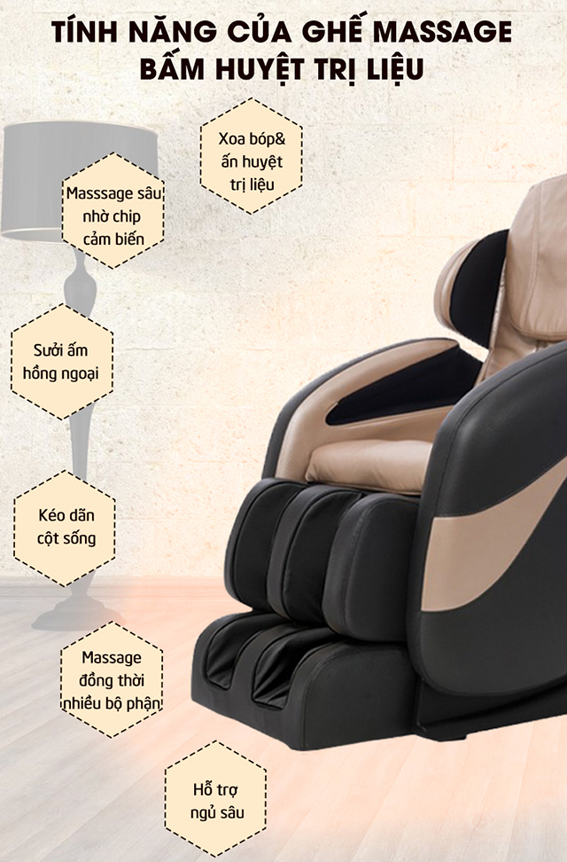 những tính năng của ghế massage