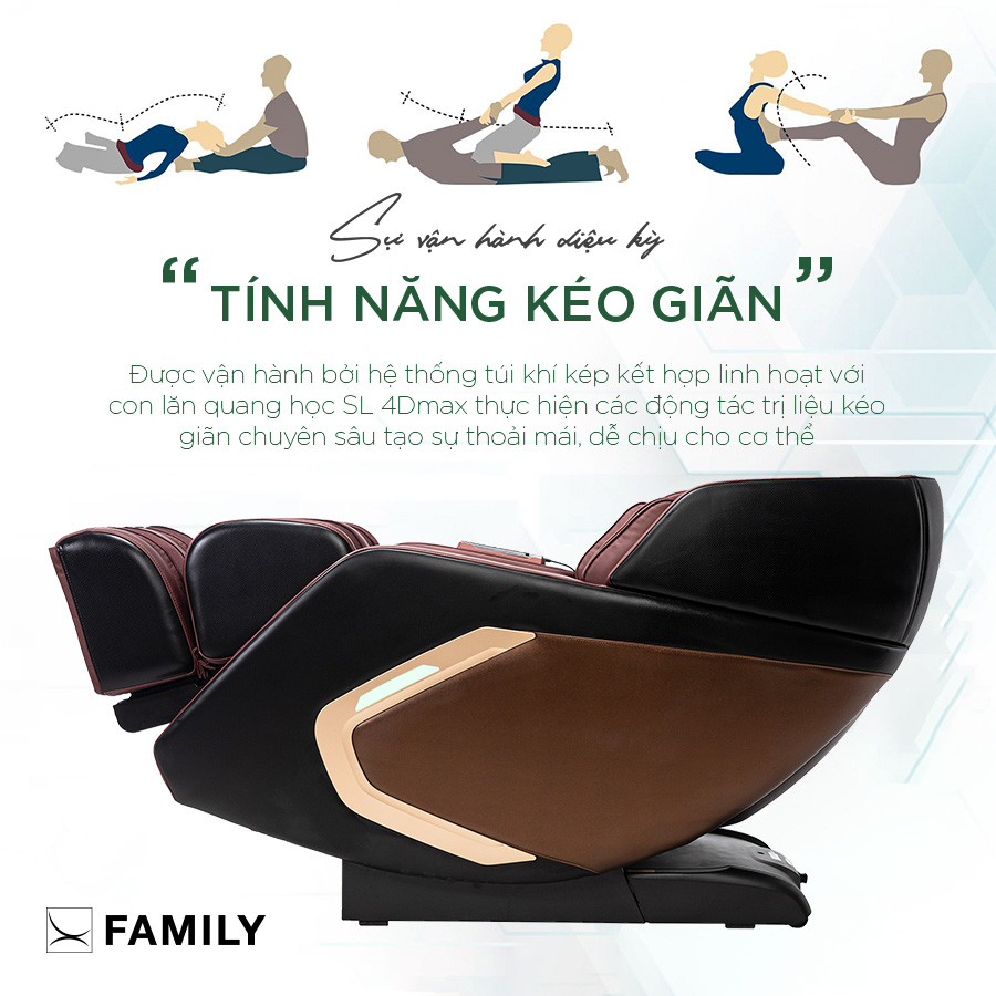Tác dụng và tính năng của chế độ kéo giãn của ghế massage